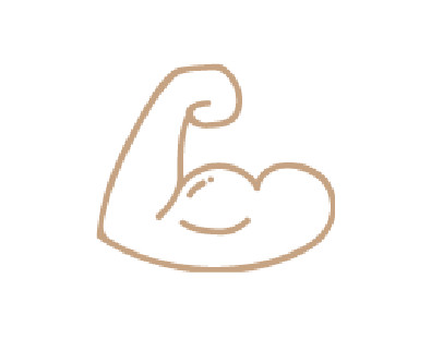 Illustration eines angewinkelten, starken Arms als Kraft- und Fitnesssymbol