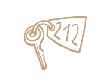 Illustration eines Zimmerschlüssels mit Nummer