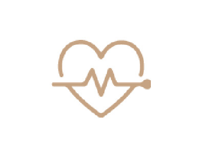 Illustration eines Herzens mit Pulslinie.