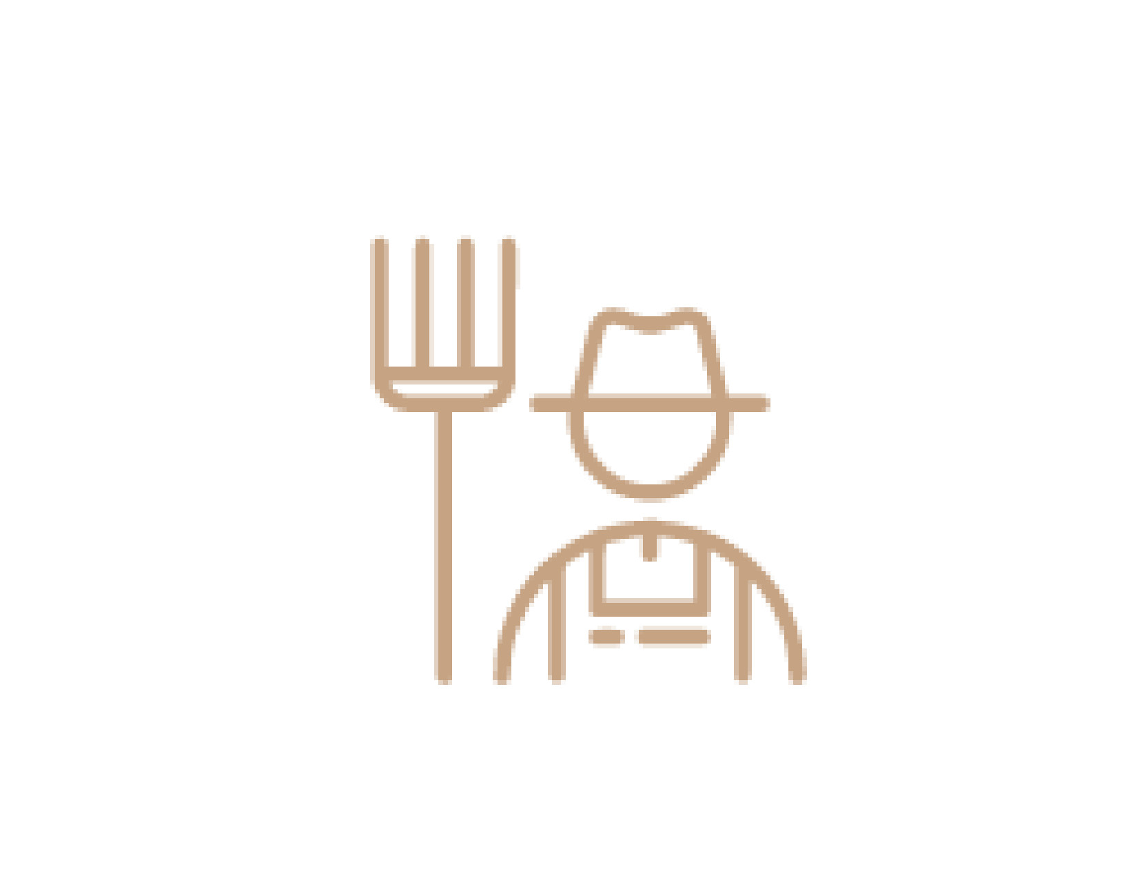 Illustration eines Bauern mit einer Mistgabel