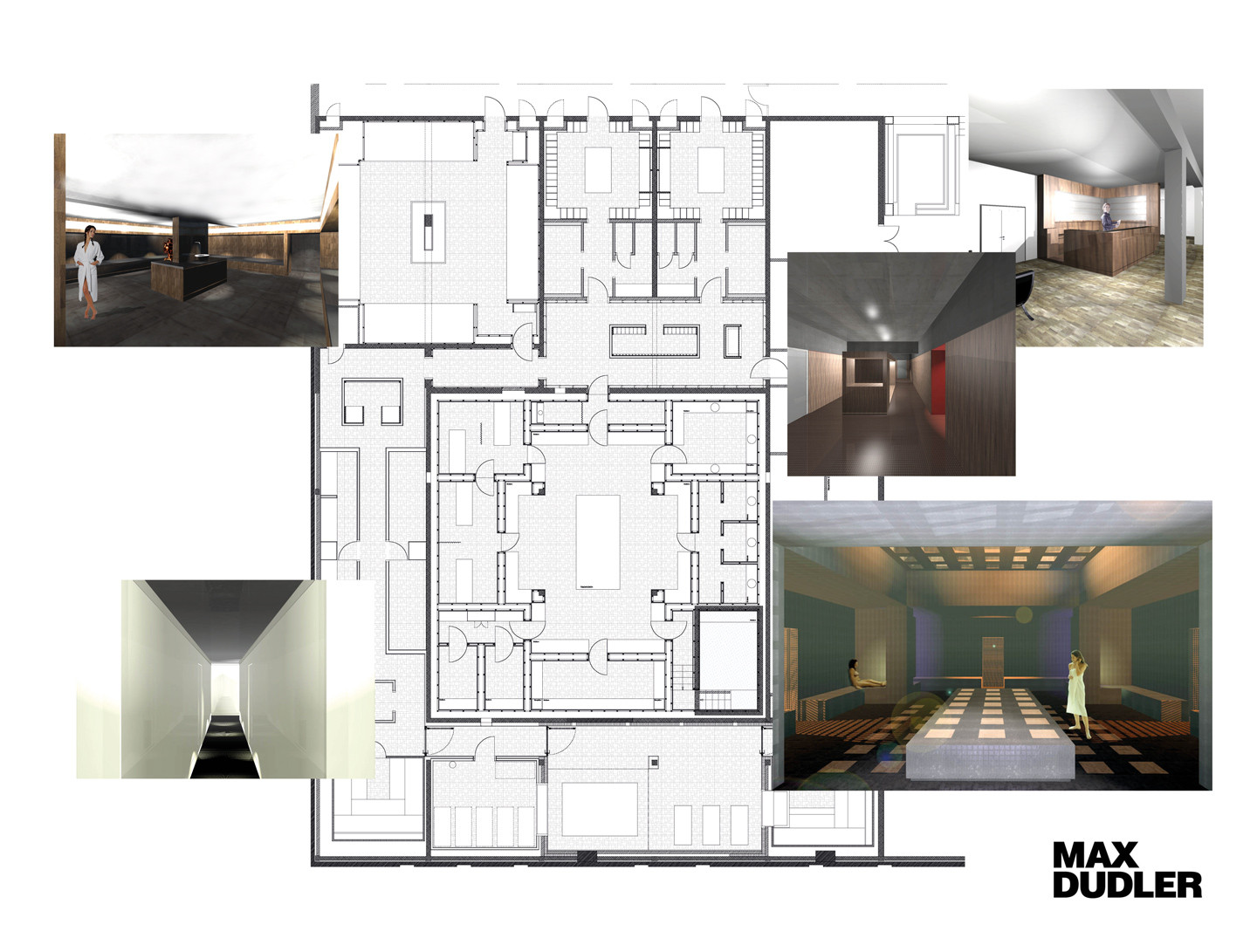 Pläne und Visualisierungen von Hamam